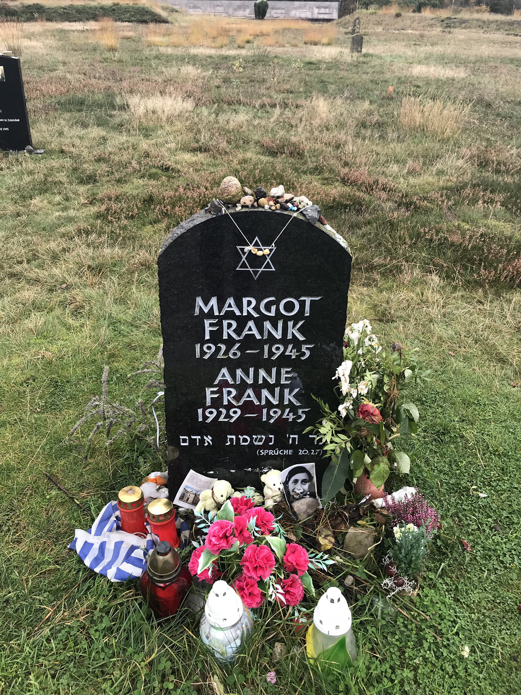 Margot and Anne Frank's tombstone.