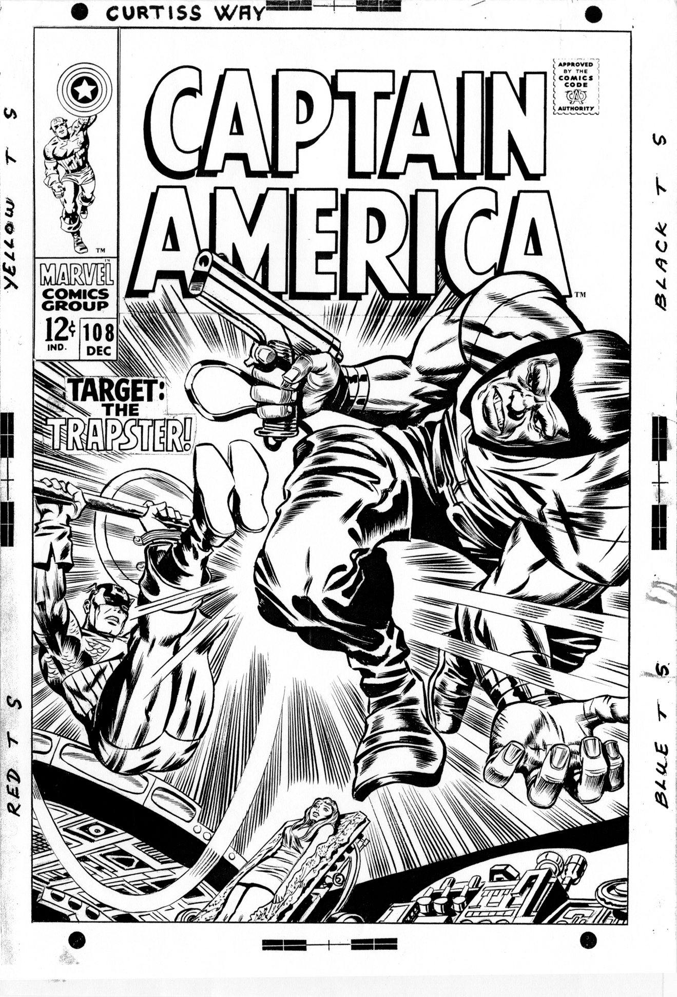 Line art from an issue of Captain America.
