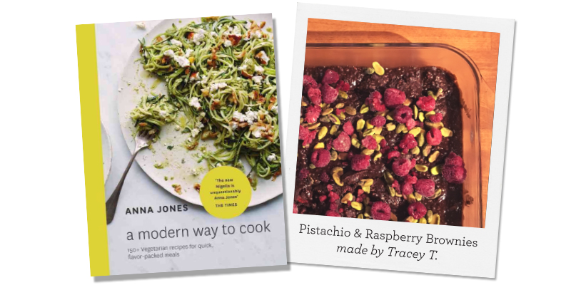 A Modern Way to Cook; Pistachio & Raspberry Brownies made by Tracey T.